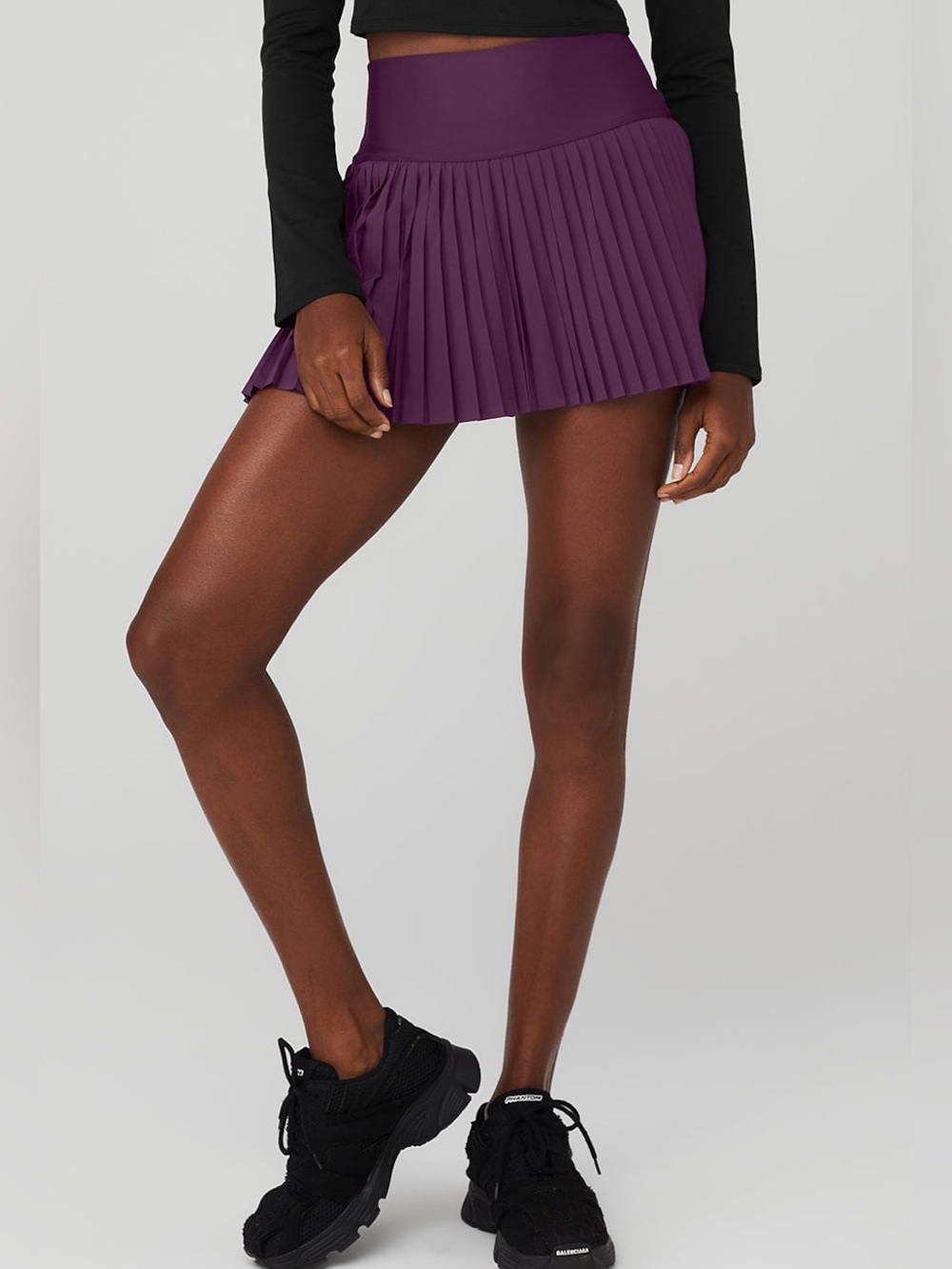 Alo yoga grand slam tennis skirt in dark plum XS - Picture 1 of 8